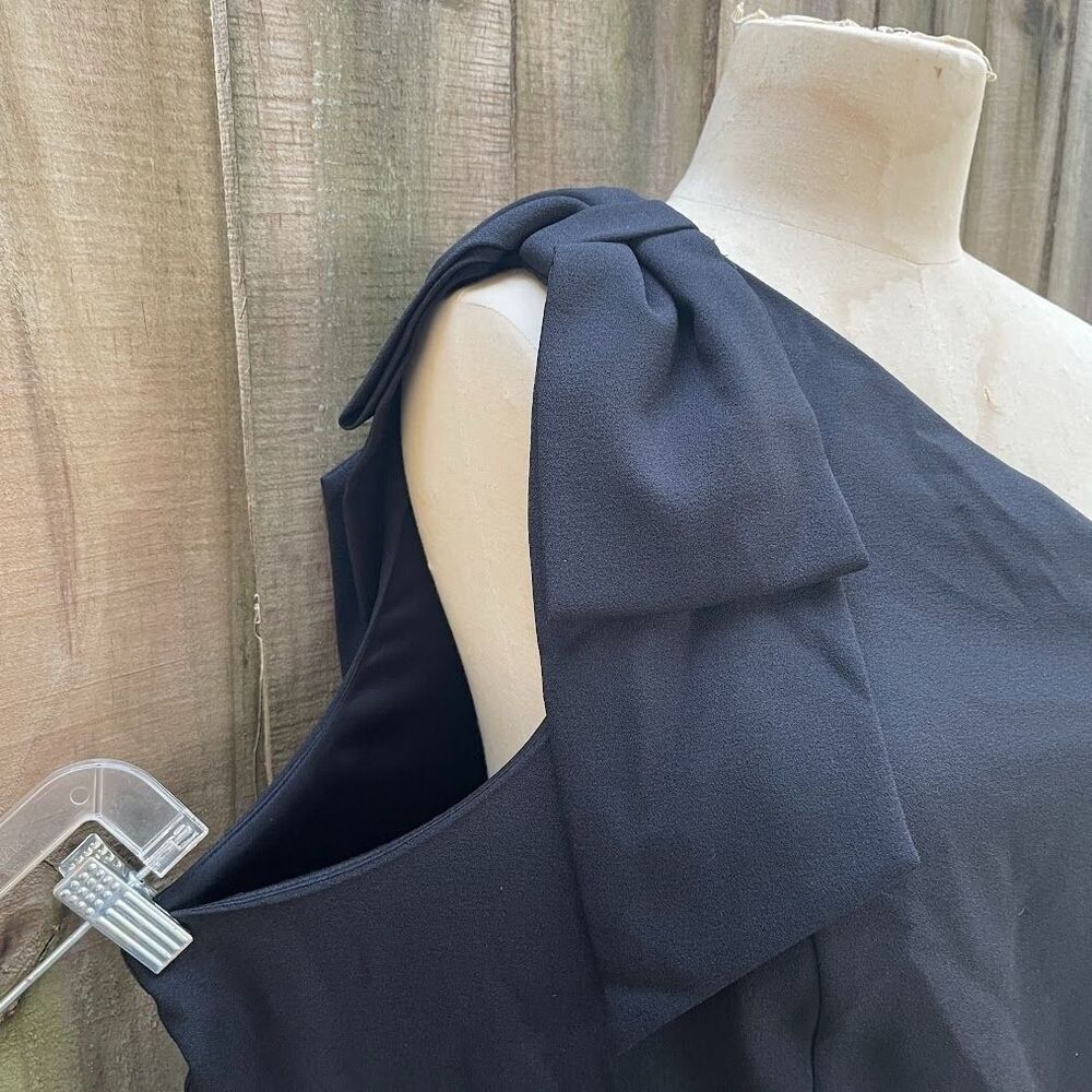 LANE BRYANT One Shoulder Bow DRESS Black 26 NWT - Picture 3 of 7